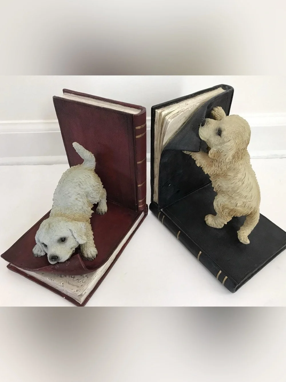 Golden Retriever Puppy Bookend Set! - Picture 2 of 9